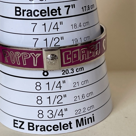 COACH limited edition Poppy pink enamel bangle bracelet - Picture 5 of 6